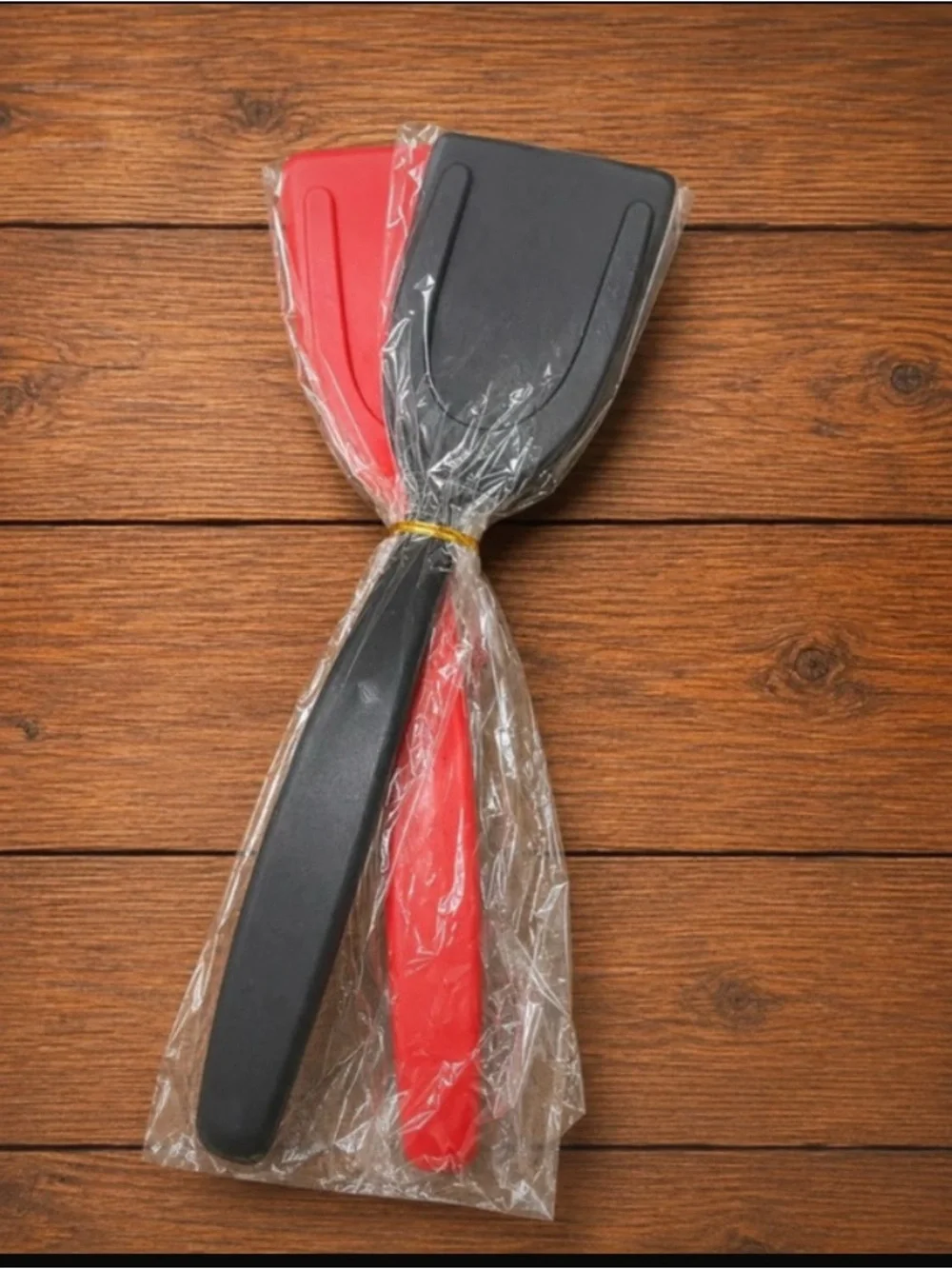 Non-Branded Black & Red Spatula Pair for Everyday Cooking